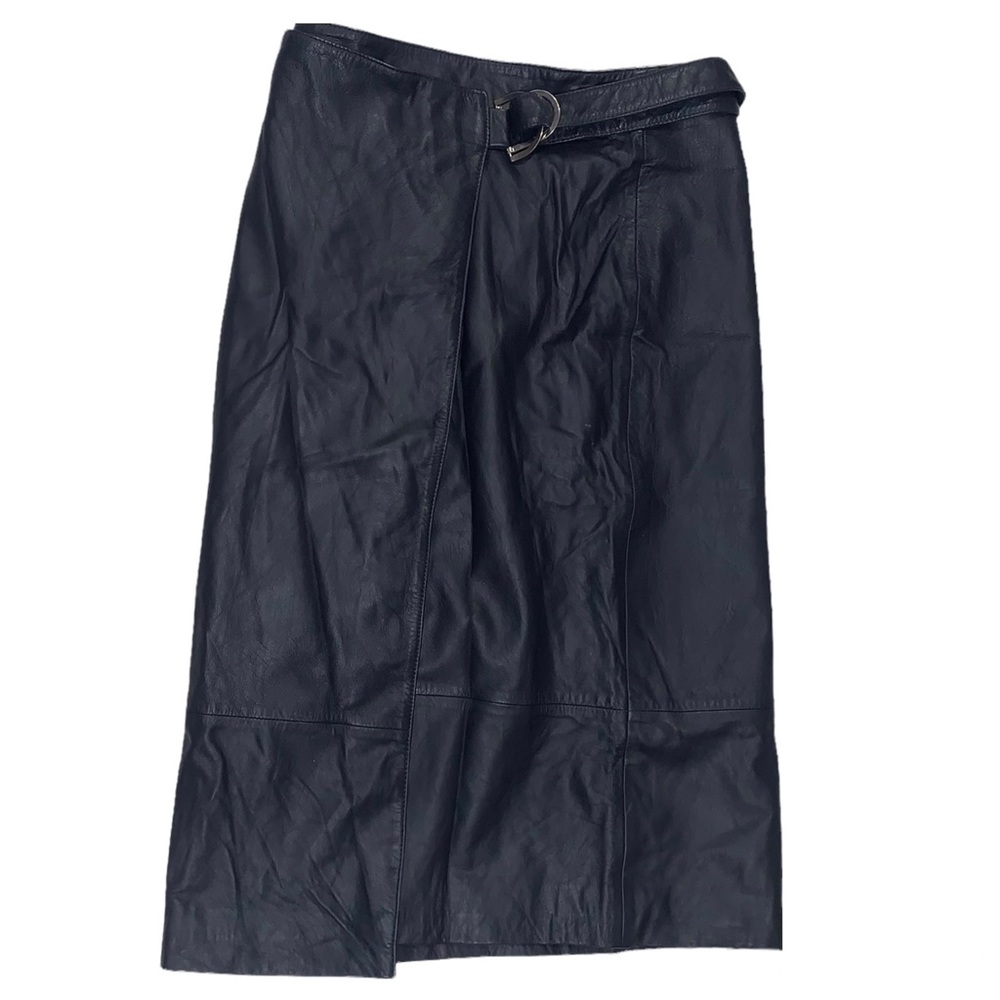 Unique leather wrap skirt